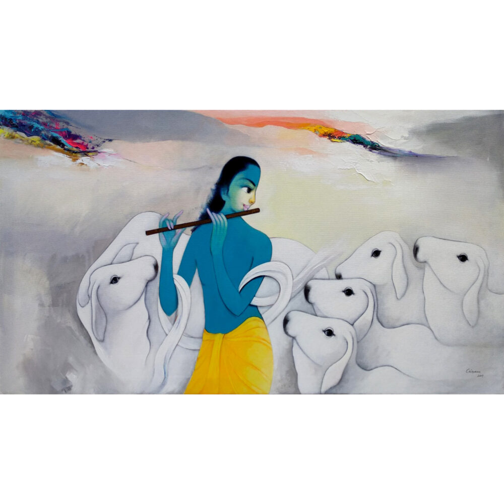 Giram Eknath Krishna Acrylic on canvas 32 x 60 inches Rs 145000