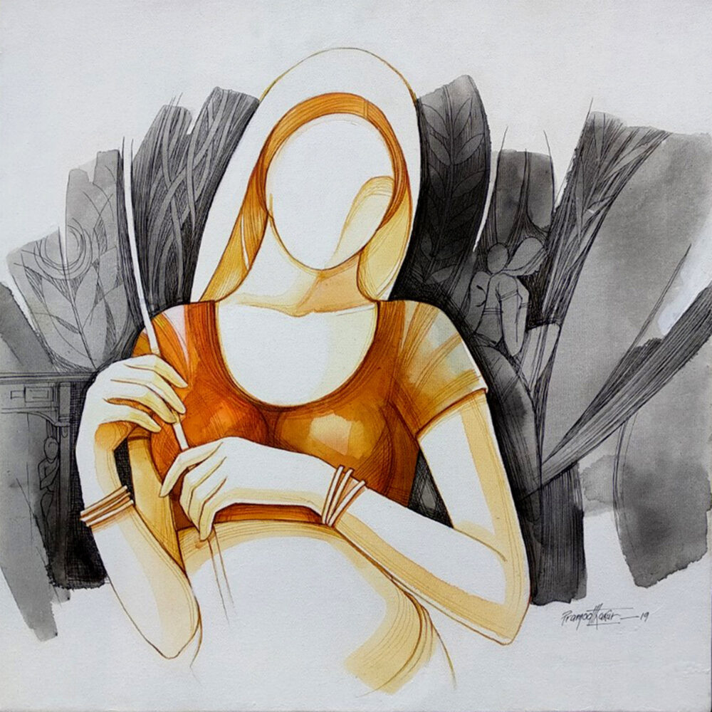Pramod Thakur Acrylic on canvas 21 x 21 inches Rs 38000