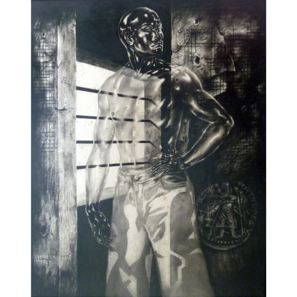 Pramathes Chandra 47 x 40 inches charcoal on paper