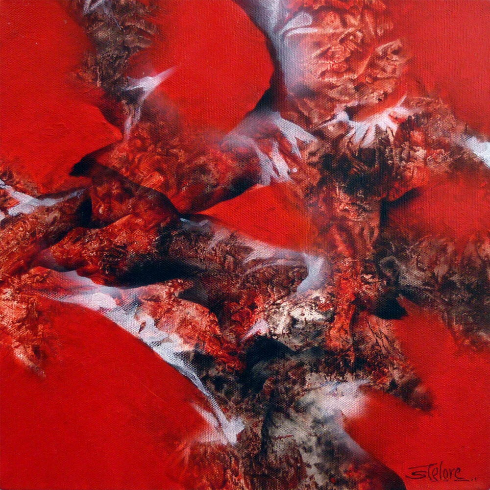 Suresh Telore Red 12 x 12 inches Acrylic on canvas Rs.4,800
